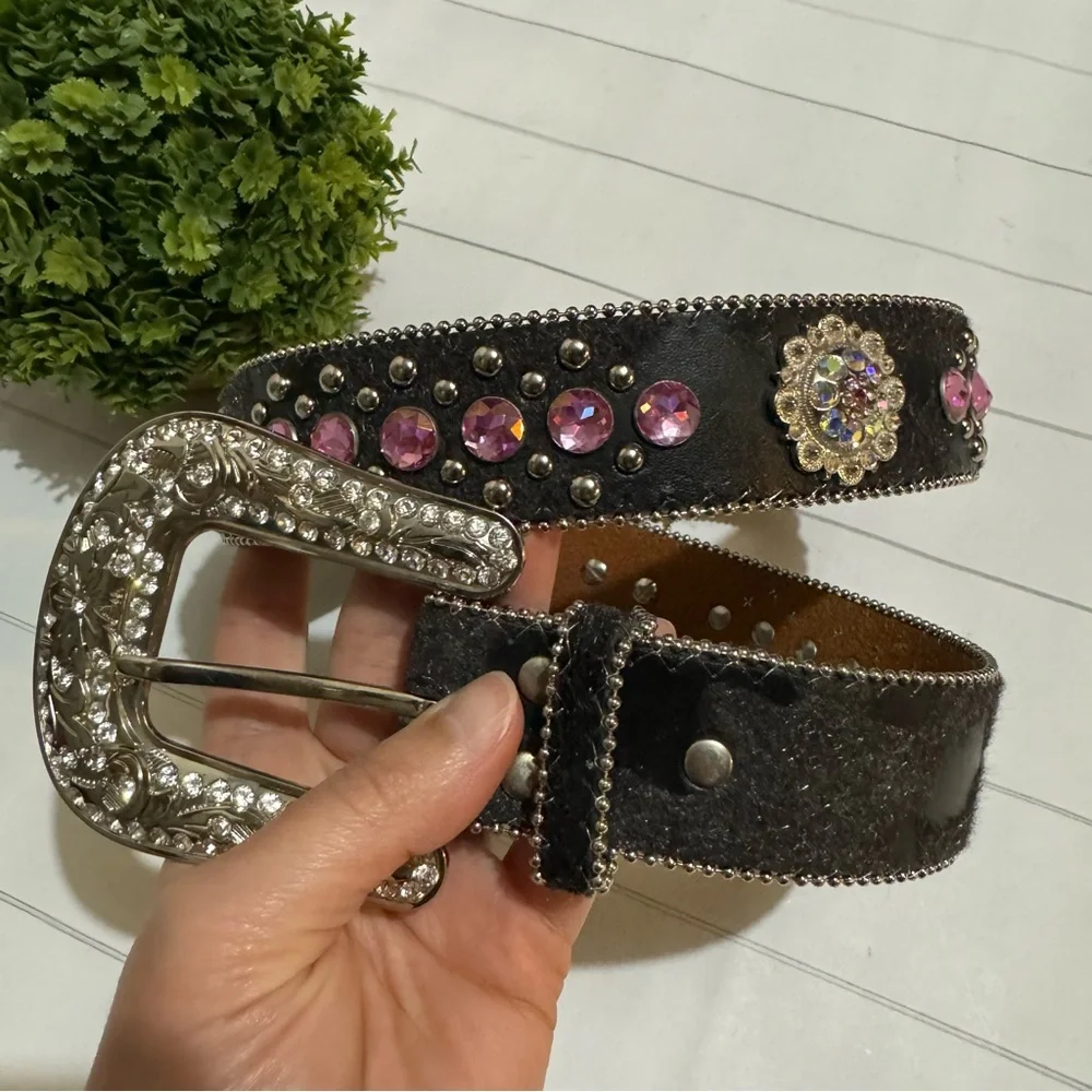 Western Rodeo Festival Pink Bejeweled Belt Women’s Size Medium